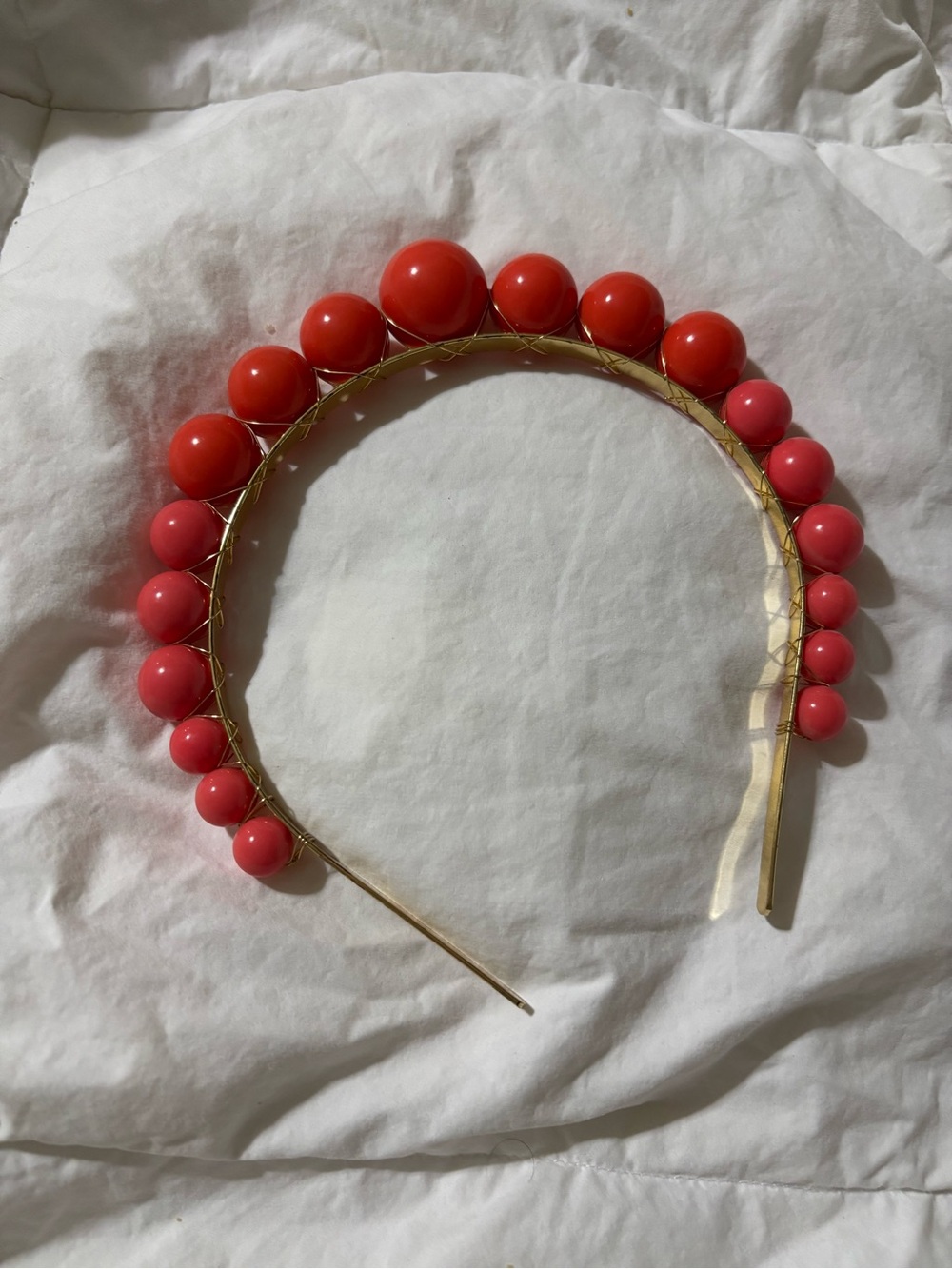 Lelet NY Gold Headband with Coral Beads